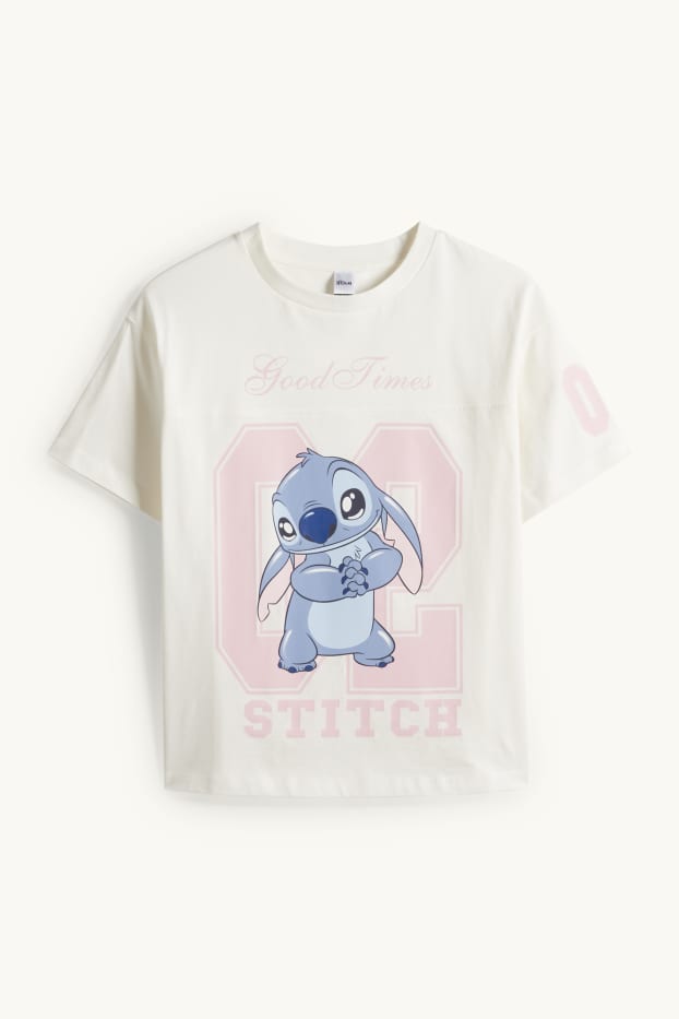 Nena - Lilo & Stitch - samarreta de mànigues curtes - blanc/rosa
