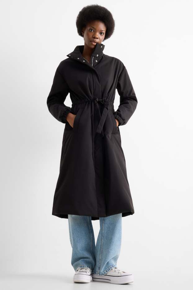 Femmes - Manteau - rembourré - déperlant - noir