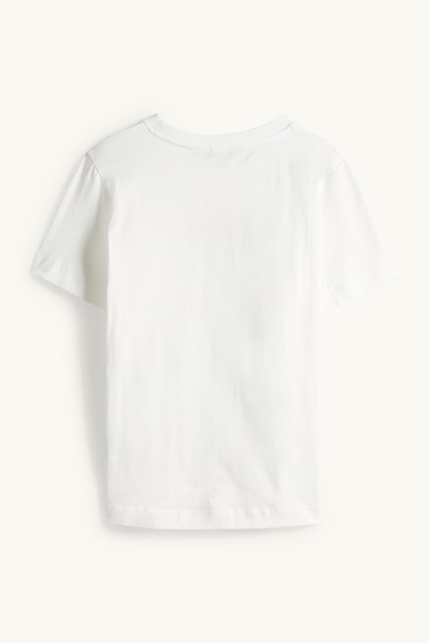 Dames - T-shirt - regular fit - glanseffect - wit