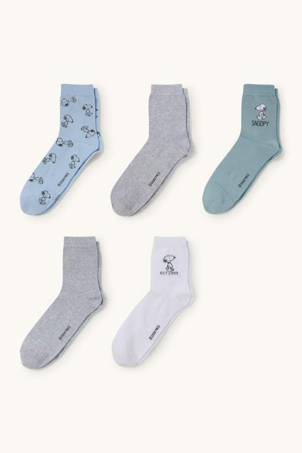 Dona - Paquet de 5 - mitjons amb dibuix - Snoopy - blau