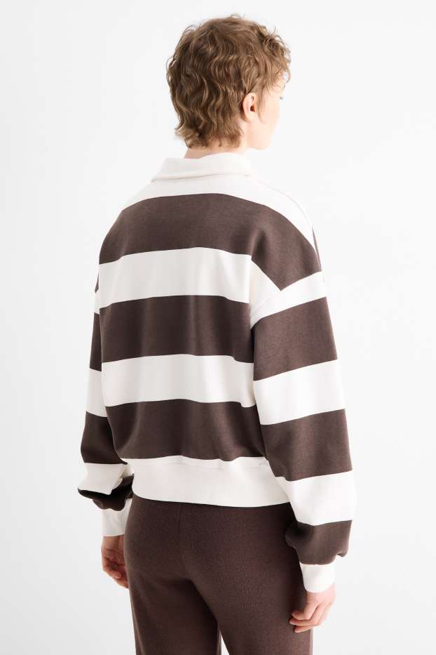 Dames - Sweatshirt - gestreept - bruin / beige