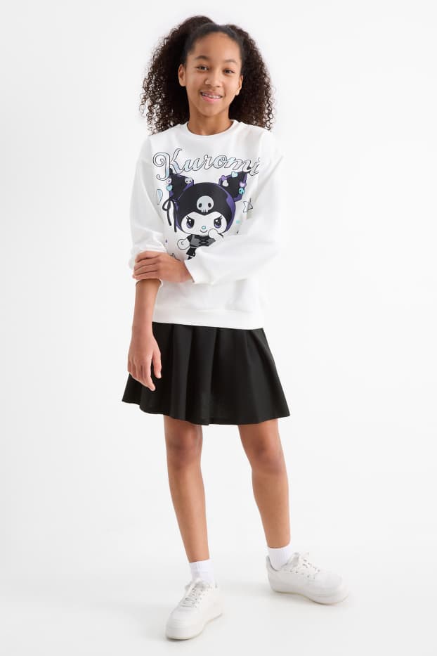 Bambine - Kuromi - set - felpa e gonna - 2 pezzi - nero / bianco