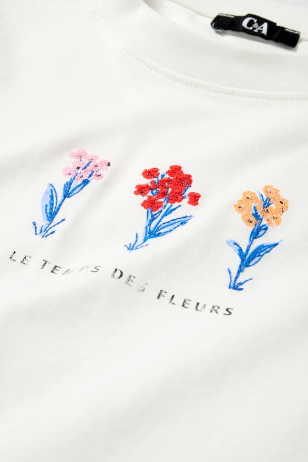 Dames - T-shirt - regular fit - glanseffect - wit