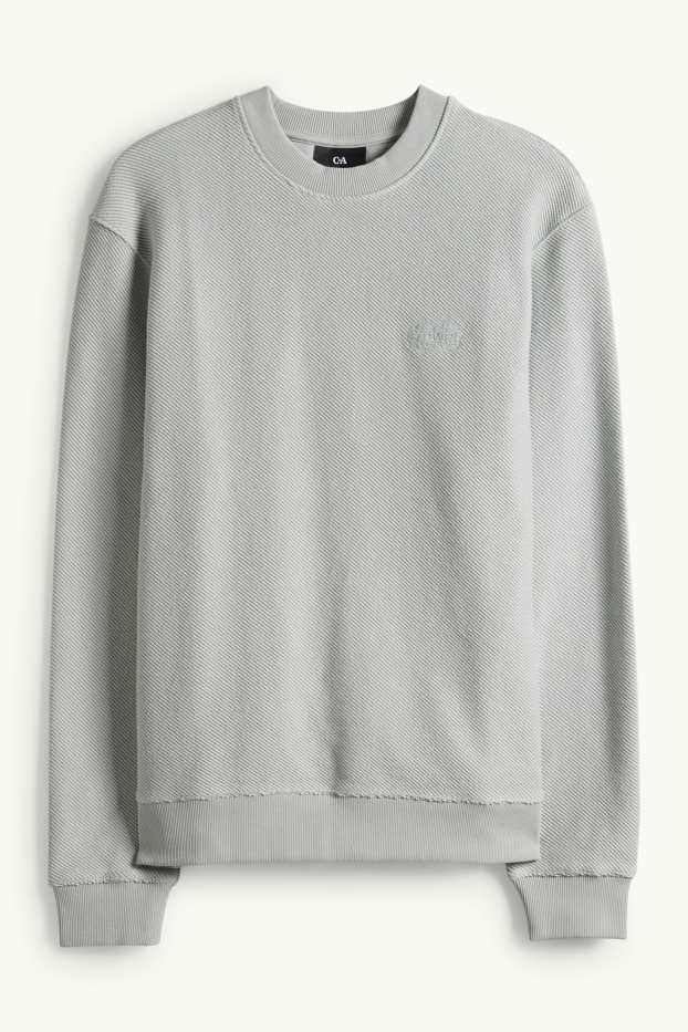 Bărbați - Bluză de molton - structurată - gri deschis