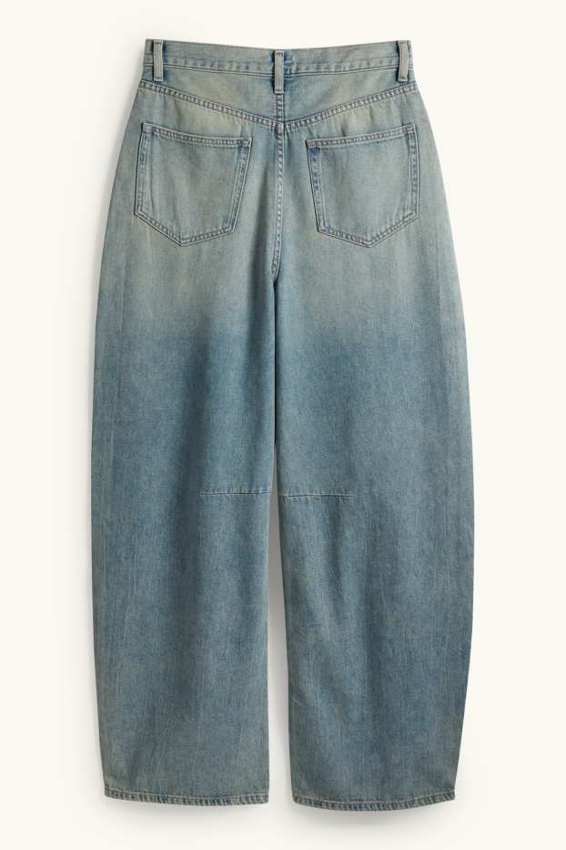 Damen - Balloon Jeans - Mid Waist - helljeansblau