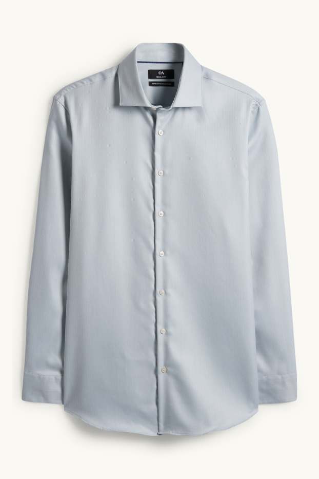 Hommes - Chemise de bureau - regular fit - col cutaway - sans repassage - vert menthe