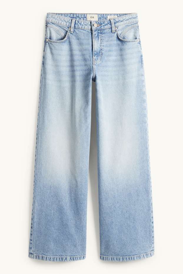 Dámské - Wide leg jeans - mid waist - džíny - světle modré