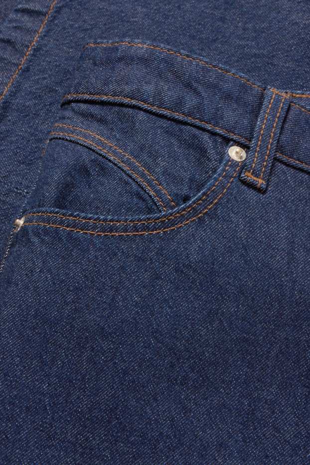 Dámské - Wide leg jeans - mid waist - džíny - tmavomodré