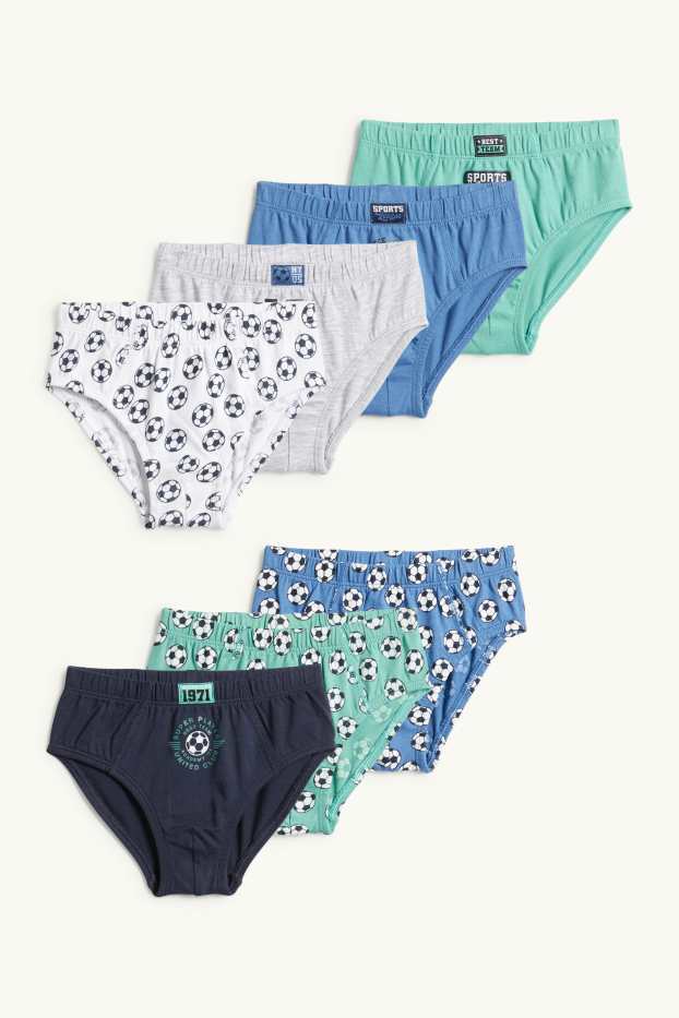 Bambini - Confezione da 7 - calcio - slip - blu