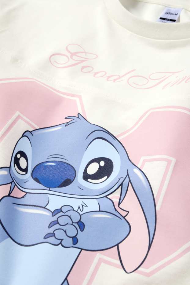 Nena - Lilo & Stitch - samarreta de mànigues curtes - blanc/rosa
