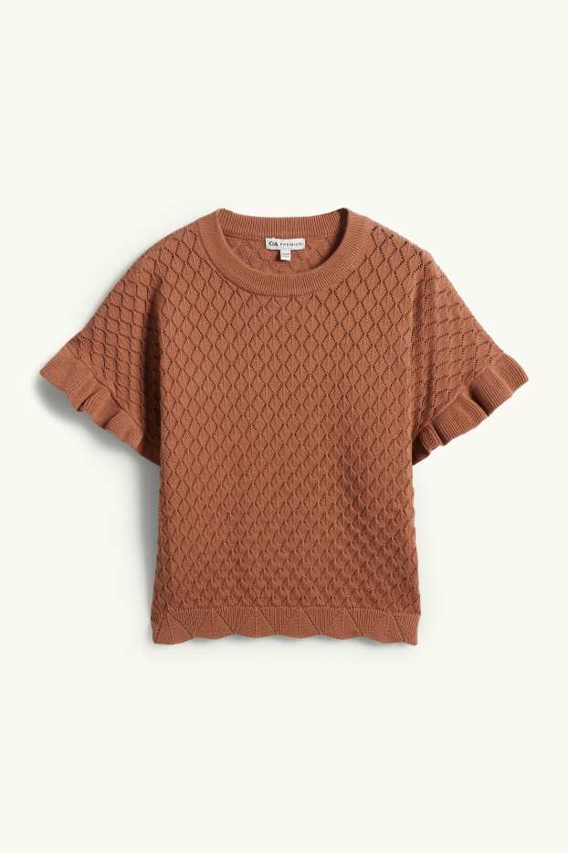 Enfants filles - T-shirt - finition texturée - marron