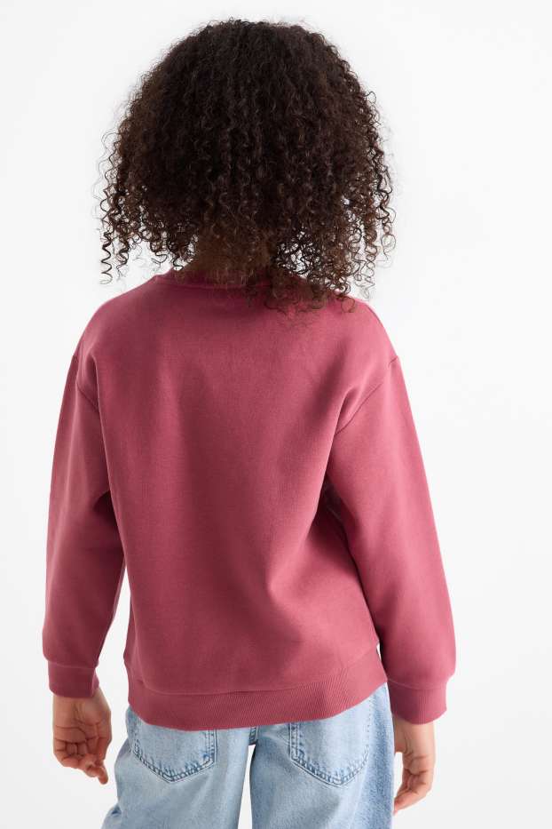 Children Girls - Los Angeles - sweatshirt with rhinestones - dark rose