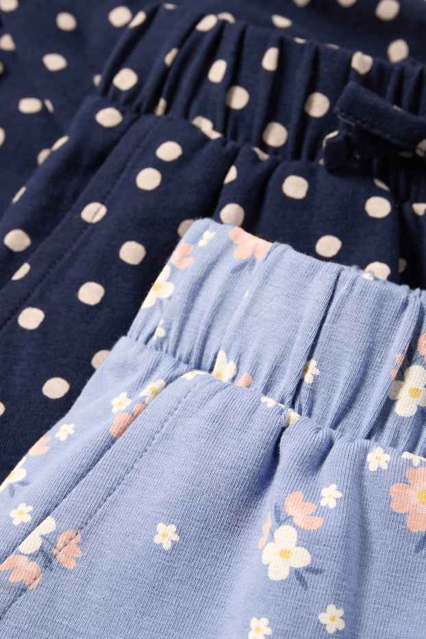 Nena - Paquet de 2 - flors - pantalons de xandall - de punt - blau