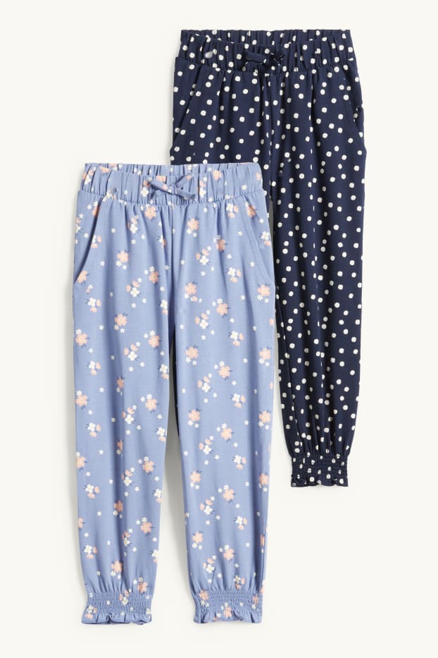 Nena - Paquet de 2 - flors - pantalons de xandall - de punt - blau
