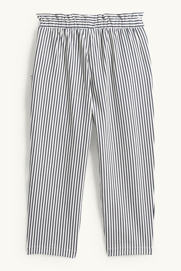Děti - dívky - Teplákové kalhoty - pruhované - strukturované - bílá/modrá