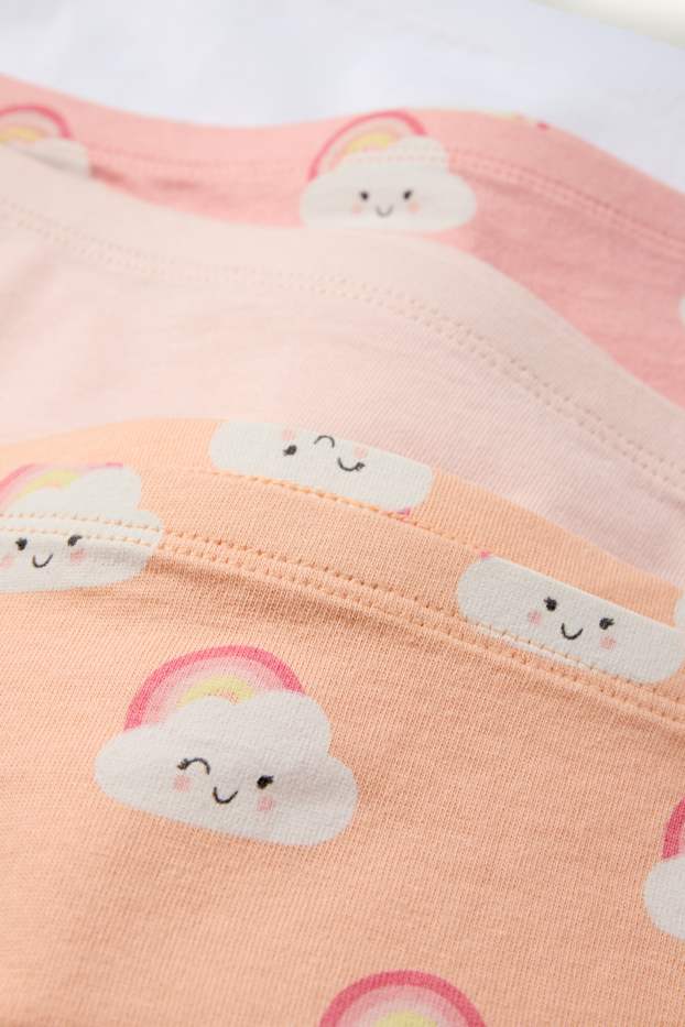 Kinder Mädchen - Multipack 6er - Wolke und Regenbogen - Boxershorts - orange