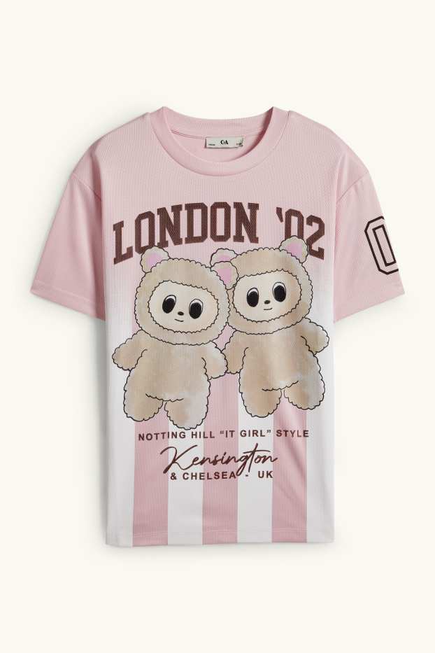 Enfants filles - Ours en peluche - T-shirt - rose