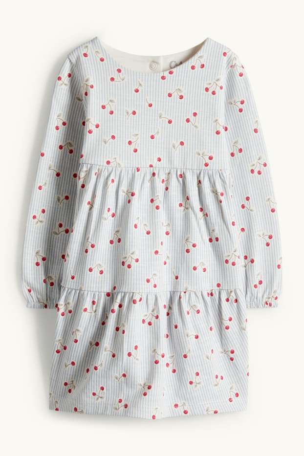 Neonate - Ciliegia - vestito per neonate - a righe - azzurro