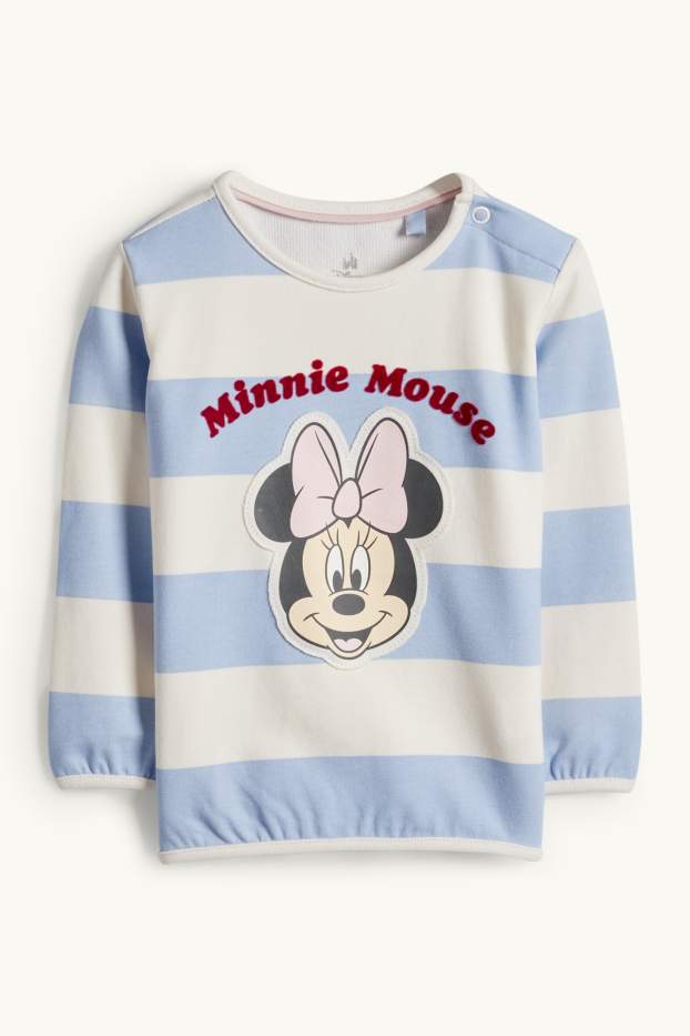 Bebés niñas - Minnie Mouse - sudadera para bebé - de rayas - azul / crema