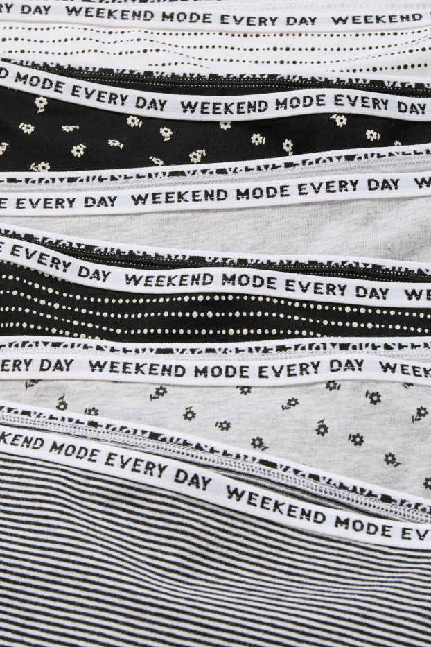 Děti - dívky - Multipack 7 ks - kalhotky - černá/bílá