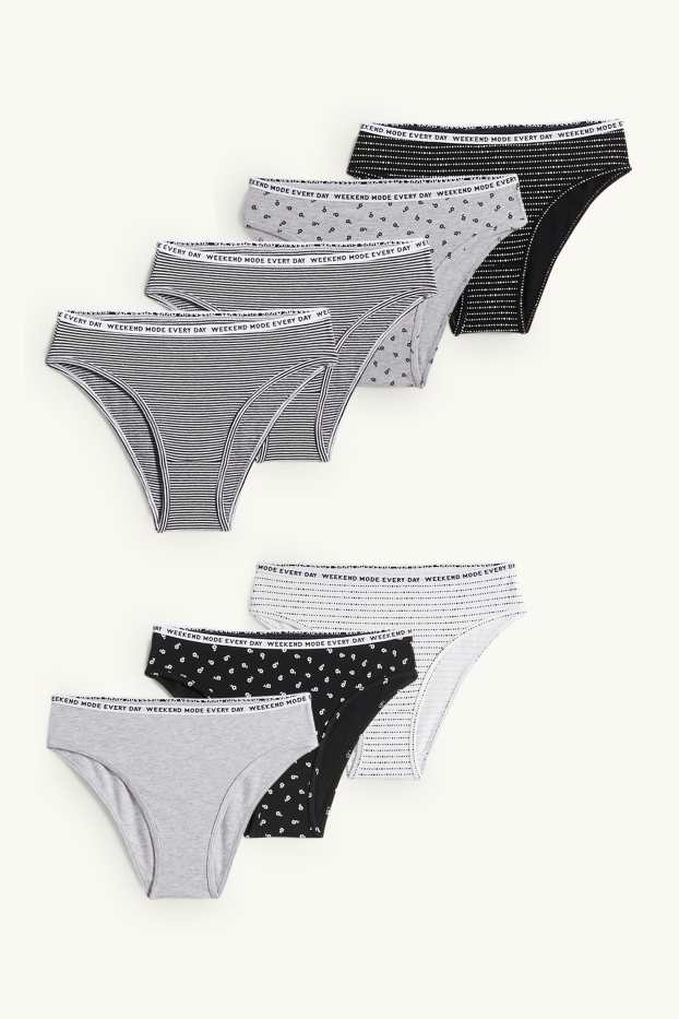 Děti - dívky - Multipack 7 ks - kalhotky - černá/bílá