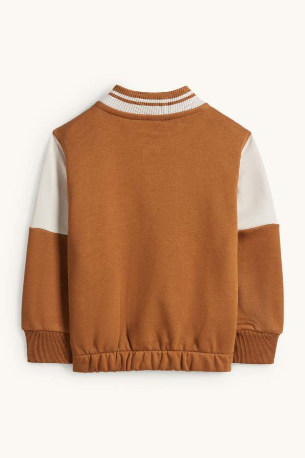 Children Boys - Tractor - varsity jacket - brown