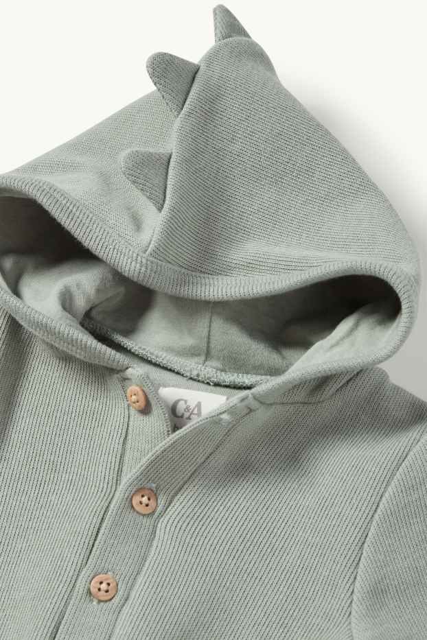 Neonati - Dinosauro - tuta per neonati - a coste - verde