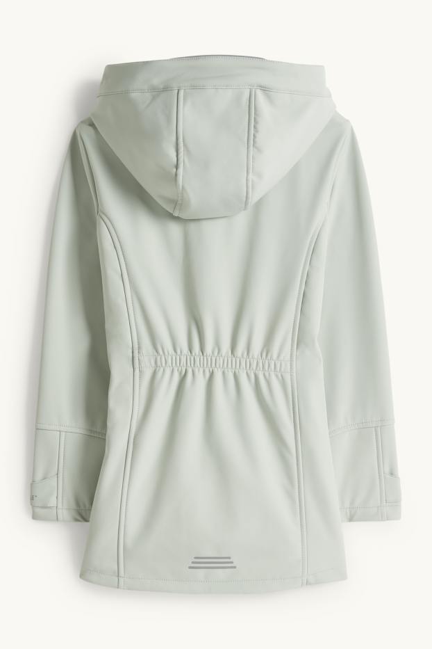 Children Girls - Softshell jacket with hood - waterproof - mint green