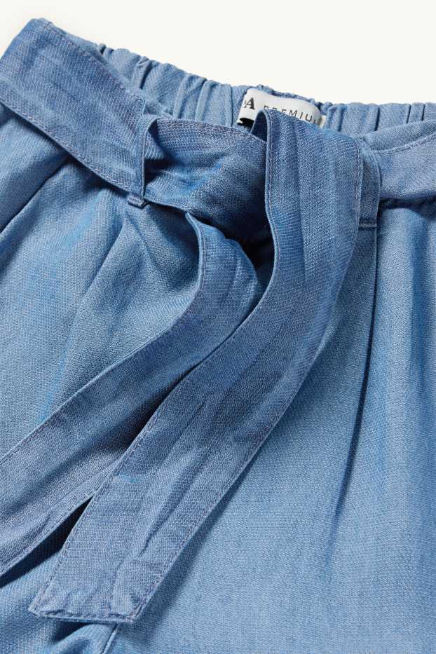 Kinder Mädchen - Stoffhose - Jeans-Look - blau