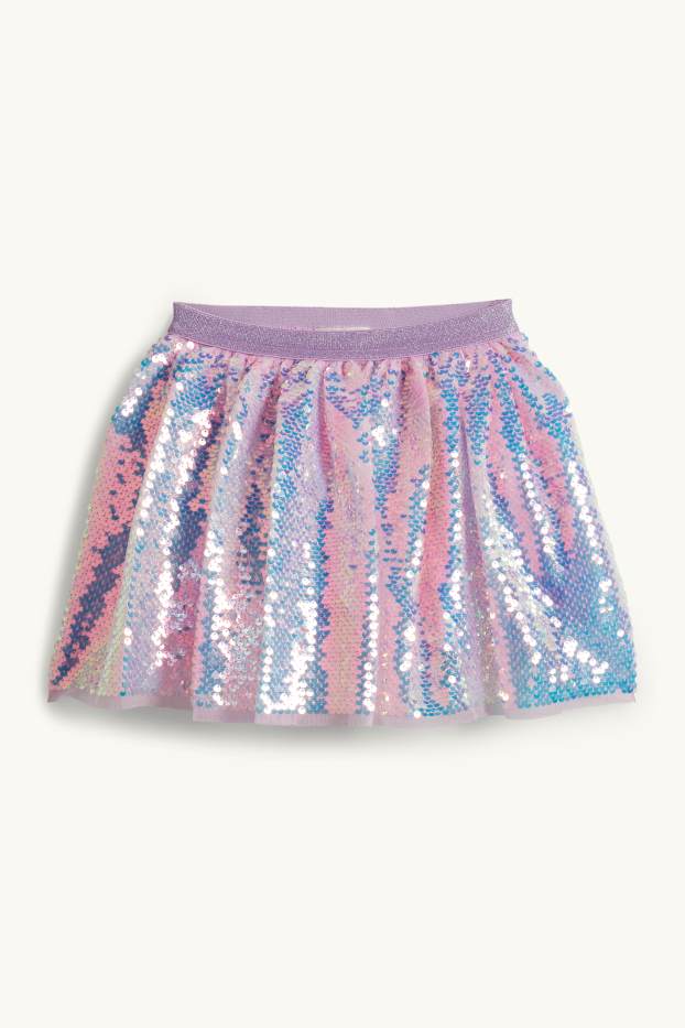 Děti - dívky - Pajetková sukně - světle fialová