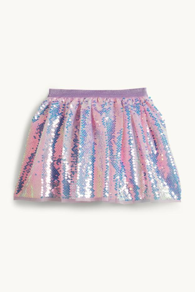 Děti - dívky - Pajetková sukně - světle fialová