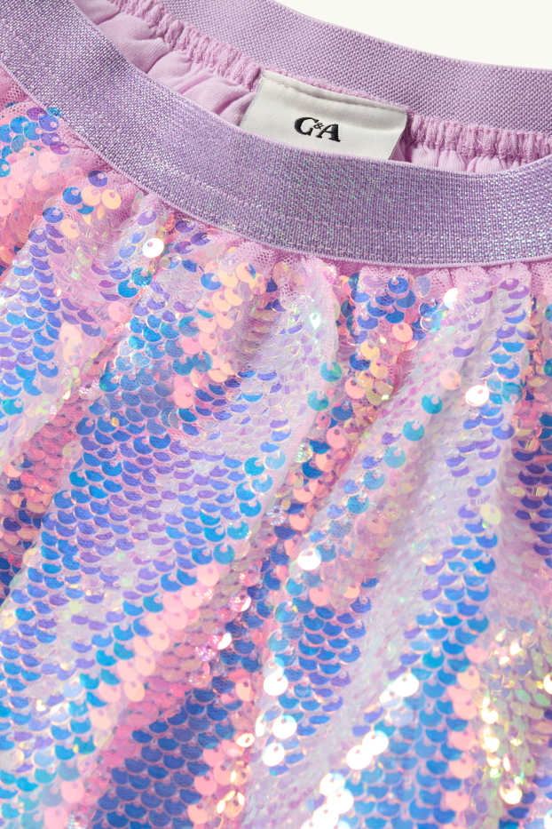 Děti - dívky - Pajetková sukně - světle fialová