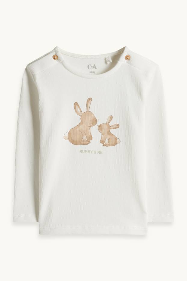 Unisex - Leprotto - maglia a maniche lunghe per neonati - bianco crema