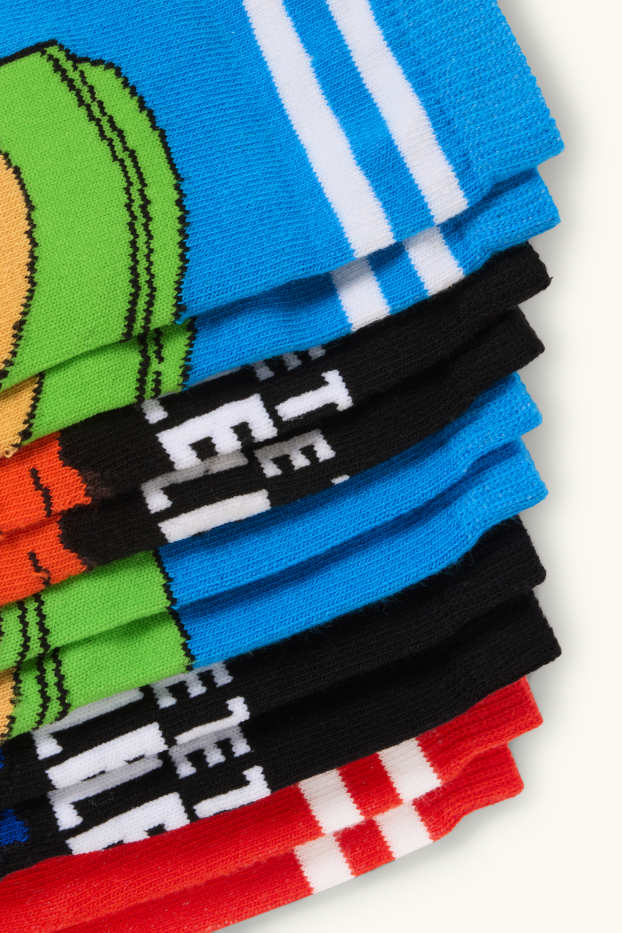 Kinderen: jongens - Set van 5 paar - Stumble Guys - sokken met motief - gekleurd