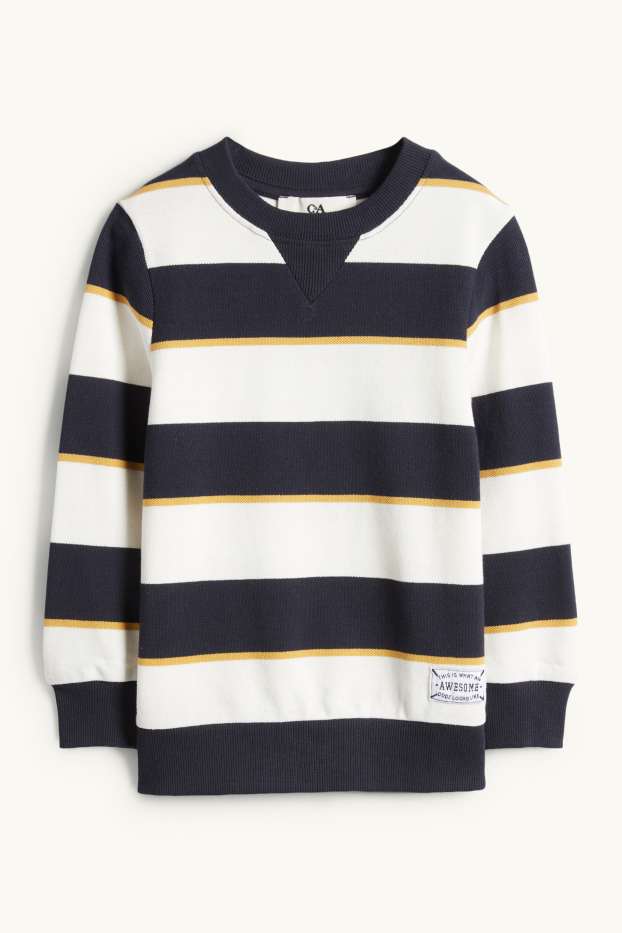 Kinder Jungen - Sweatshirt - gestreift - dunkelblau / weiss