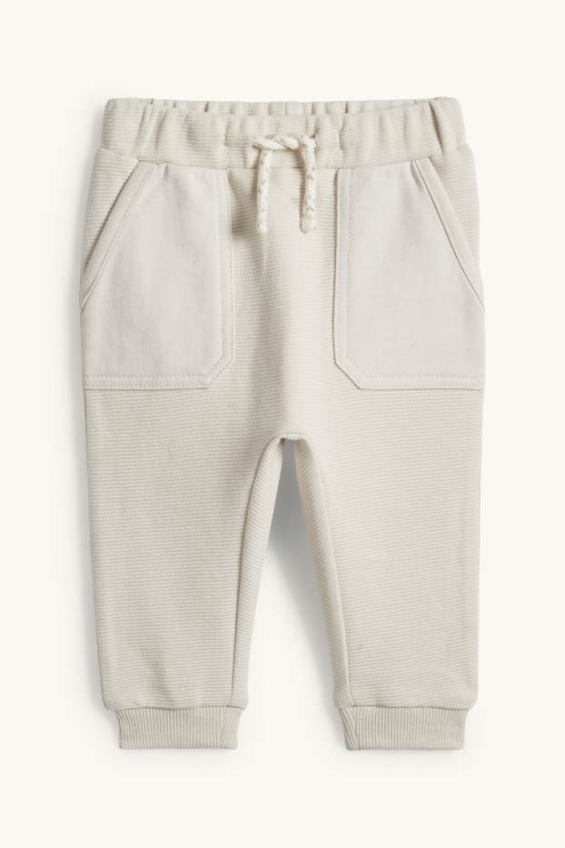 Baby Jungen - Baby-Jogginghose - gerippt - hellbeige