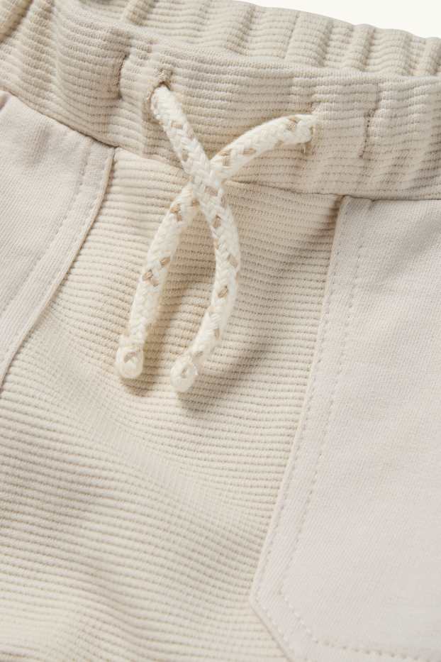 Baby Jungen - Baby-Jogginghose - gerippt - hellbeige
