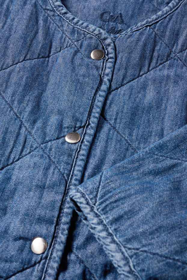 Damen - Jeans-Steppjacke - Oversized - jeansblau