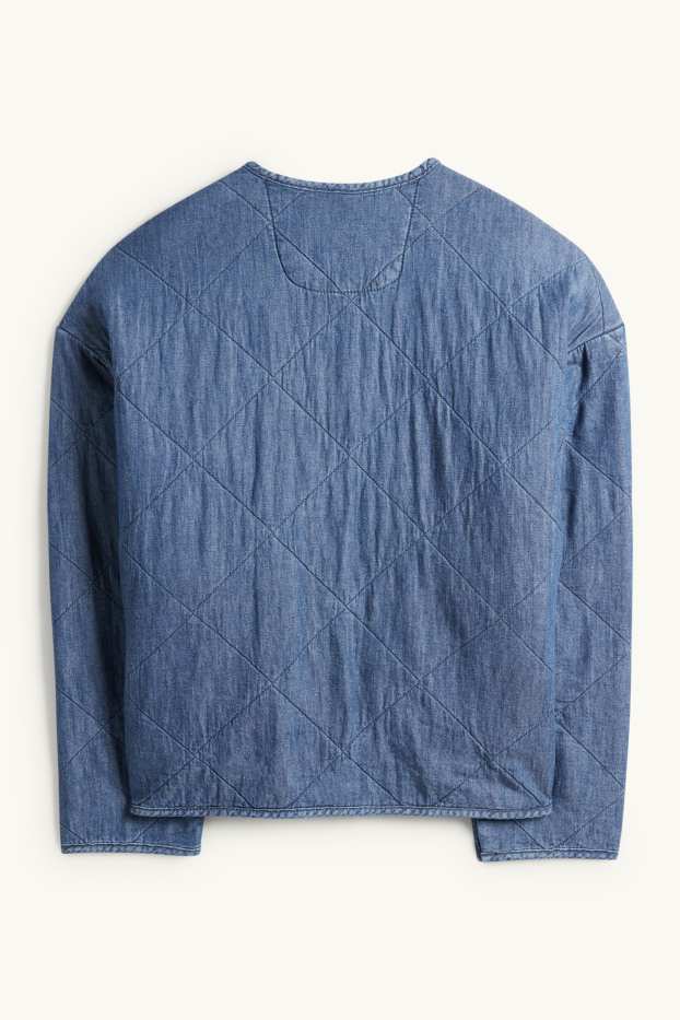 Damen - Jeans-Steppjacke - Oversized - jeansblau