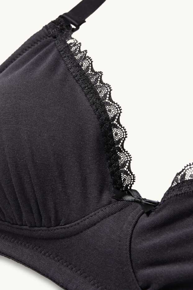 Dames - Set van 2 - voedings-BH zonder beugels - zwart