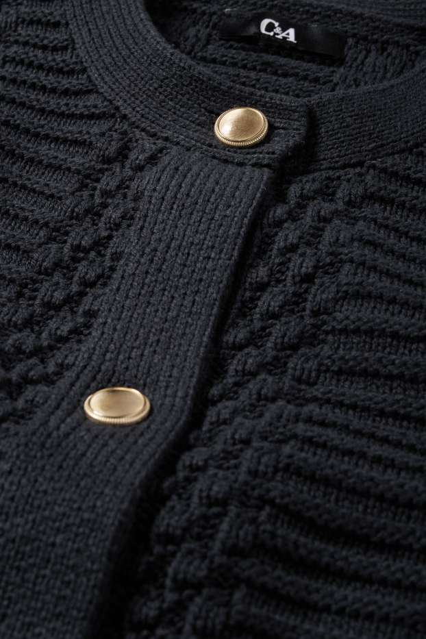 Women - Cardigan - textured - dark blue