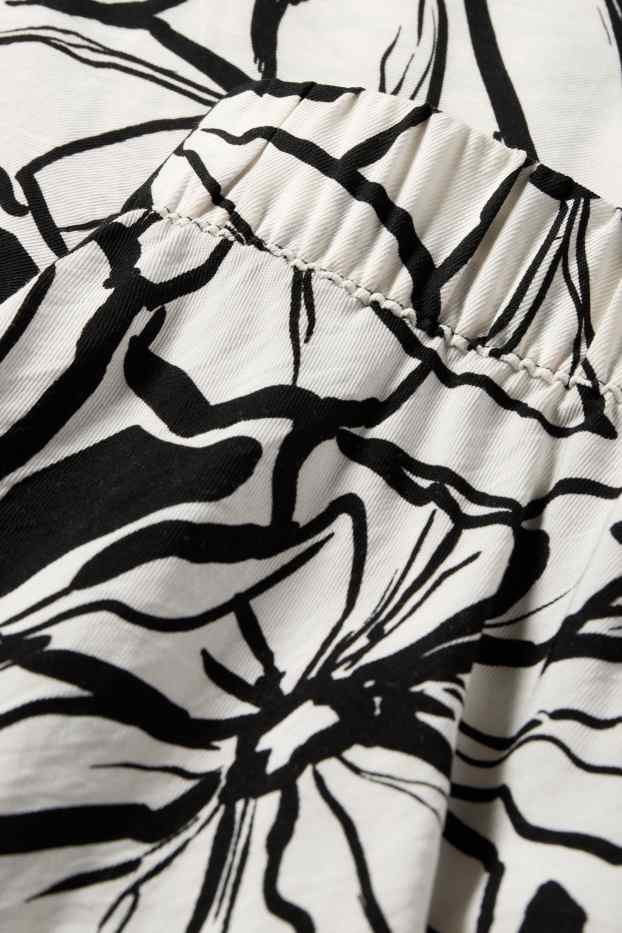 Donna - Gonna - a fiori - nero / bianco