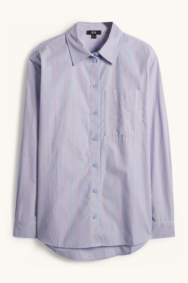 Damen - Hemdbluse - gestreift - hellblau