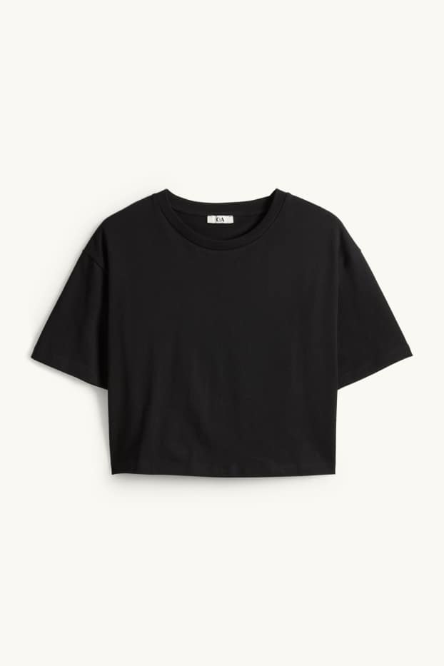 Damen - T-Shirt - Relaxed Fit - schwarz