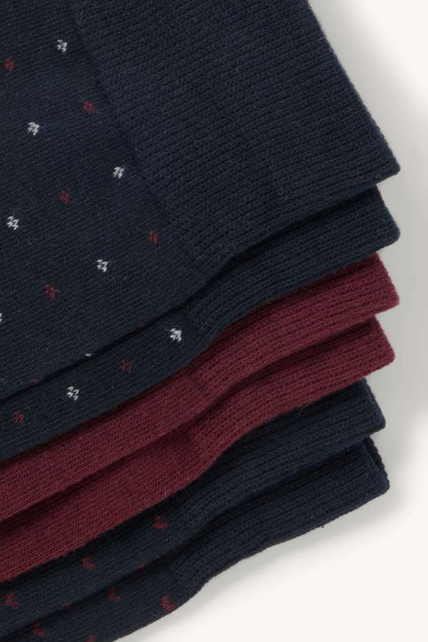 Herren - Multipack 3er - Socken - rot / dunkelblau