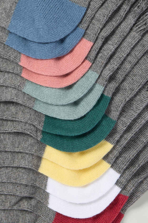 Hommes - Lot de 7 paires - socquettes - gris foncé