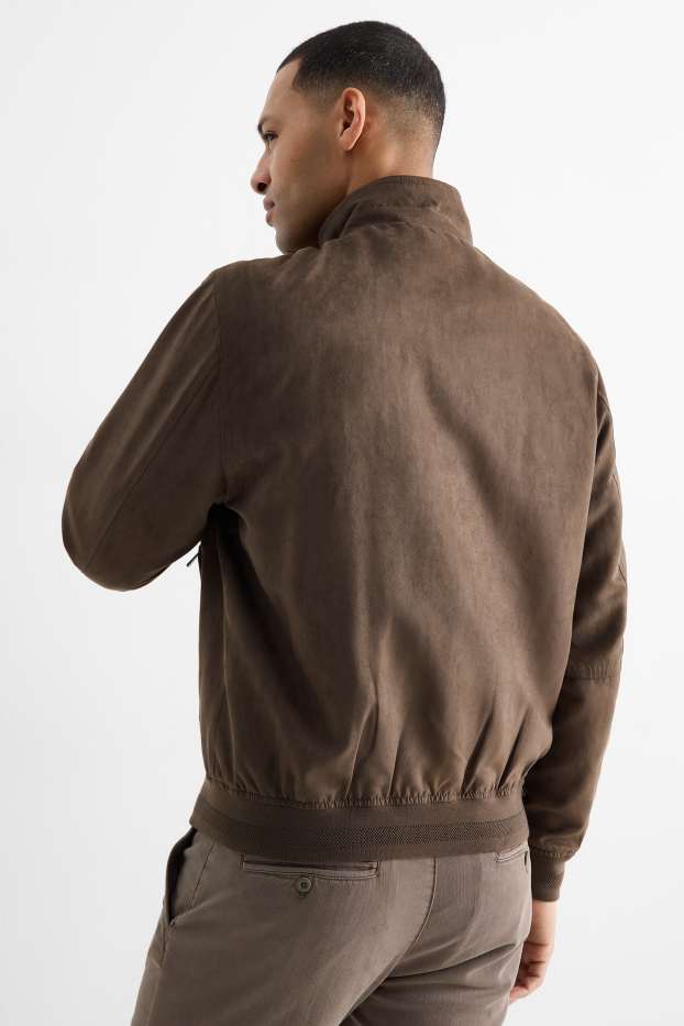 Hommes - Blouson - faux suède - marron