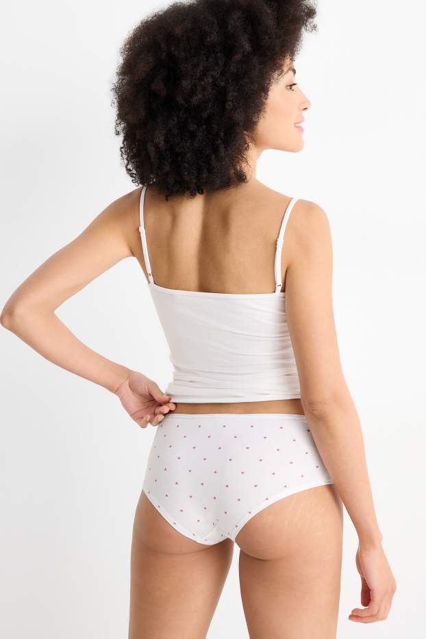 Dona - Paquet de 4 - calces hipster - blanc/rosa