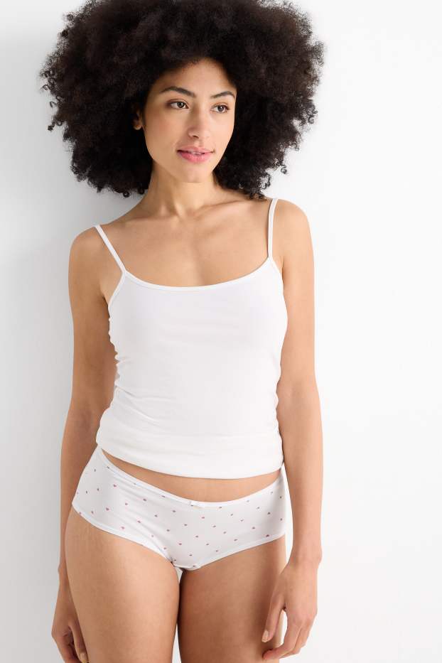 Dona - Paquet de 4 - calces hipster - blanc/rosa