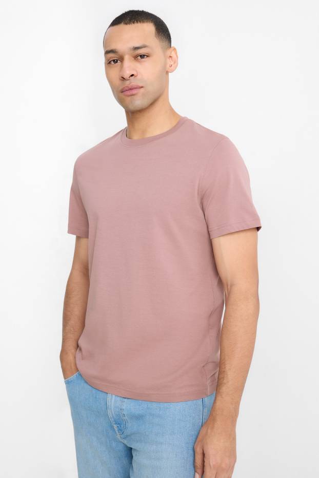 Hommes - T-shirt - regular fit - violet clair